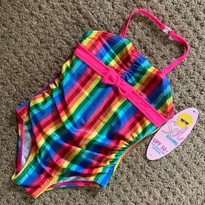 NEW Sol Swim Girls Bathing Suit Sz 18m